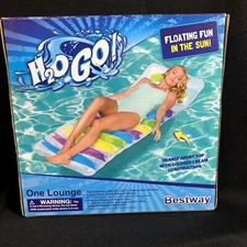 H2O Go! Deluxe Relaxing Lounge 73" x 27" Pool Lounger Pool Float Transparent @50