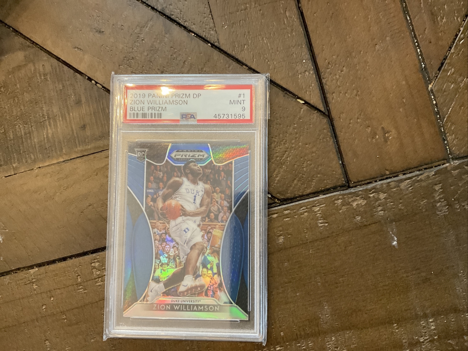 Zion Williamson 2019 Panini Prizm Draft Picks #1 Duke RC rookie blue prizm PSA 9