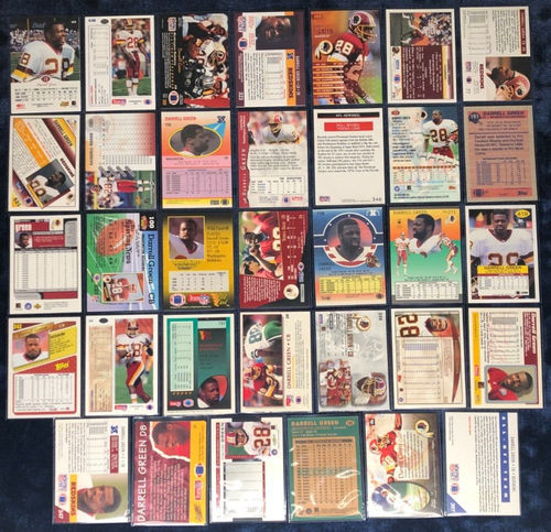 Darrell Green 34 NFL Cards - Pro Set, Leaf, Topps, Fleer, Upper Deck, Pacific + - Picture 2 of 4