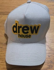 Brand New Drew House Grey Stitched Hat Employee Edition With Leather Strap