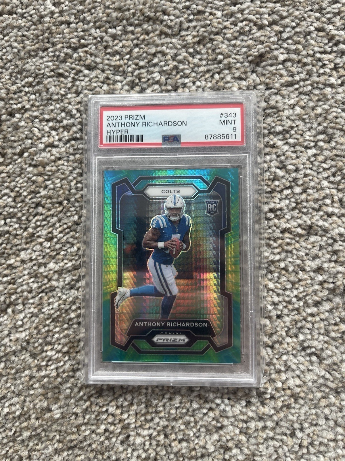 2023 Panini Prizm ANTHONY RICHARDSON #343 RC Rookie Hyper /175 PSA 9 MINT