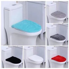 Solid Color Toilet Lid Cover Warm WC Cover Toilet Seat Cover  Home Bathroom