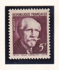 🦬Timbre France N°820 Neuf ** Paul Langevin 1948 MNH**🦬