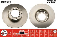2X Bremsscheibe Trw DF1577 FüR LN1 601 602 T1 Tn 611 Mercedes T2 Bus B601 B602