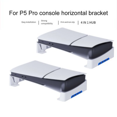USB Ladestation für PS5 Slim Konsole in horizontaler Ausrichtung weiß