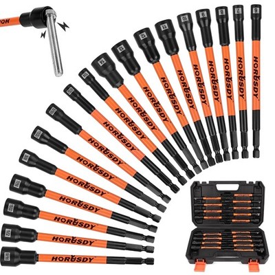 18-Piece Impact Magnetic SAE and Metric Nut Driver Set Tool Kit Tool Set