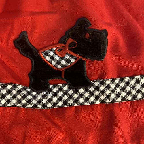 Vintage seltene Editionen rot bestickt Scottie Dog Mädchen Kleid Gr.4T Apfelkragen - Bild 4 von 16