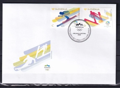 SLOVENIA 2026,NEW,30.01.,SPORT,OLYMPIC GAMES,MILANO CORTINA,ITALY,SKI,FDC
