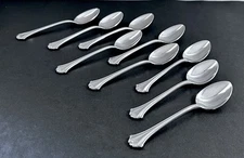 9 Reed & Barton Country French Oval Soup Spoons 6.75” Stainless Flatware 9pc