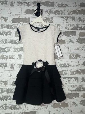 NWT! Dolls and Divas Couture Short Sleeve Dress Amber 1 Ivory Techno Crepe - 4