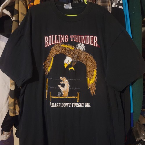 Vintage Single Stitch Rolling Thunder T Shirt Military Army Marines Pow ...