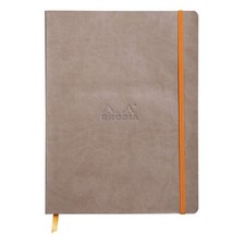 Rhodia Rhodiarama Softcover Notebook - 80 Dots Sheets - 9 3/4 x 7 1/2 - Taupe