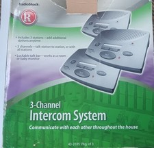  1 RadioShack 3-Channel FM Wireless Intercom 43-3105 Gray. 1 New unit in Box.