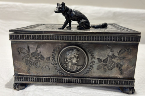 Antique Wilcox Silver Plated Humidor Cigarette box #1931 USA