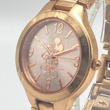 Disney Mickey Mouse Womens Watch 32mm Rose Gold Tone Round New Battery