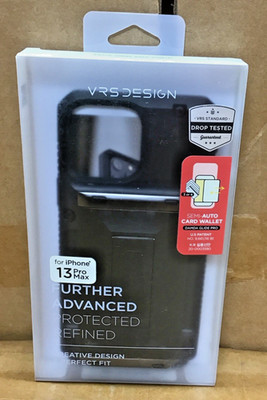 VRS Design Apple iPhone 13 Pro Max Black Damda Glide Hybrid Wallet Kickstand D26