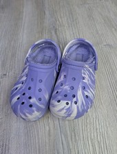 Crocs Kids Baya Lined Marbled Clog in Lavender/Multi