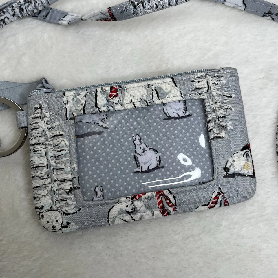 Набор ремешков Vera Bradley Iconic на молнии для идентификации медвежьи веселые серые полярные медведи - Изображение 2 из 3