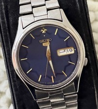 Vintage Seiko 5 Automatic Men’s Watch 21 Jewels Blue Dial Japan Made 7S26