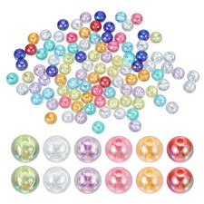 200Pcs 10mm Acrylic Round Beads AB Colors Round Spacer Beads Multicolor