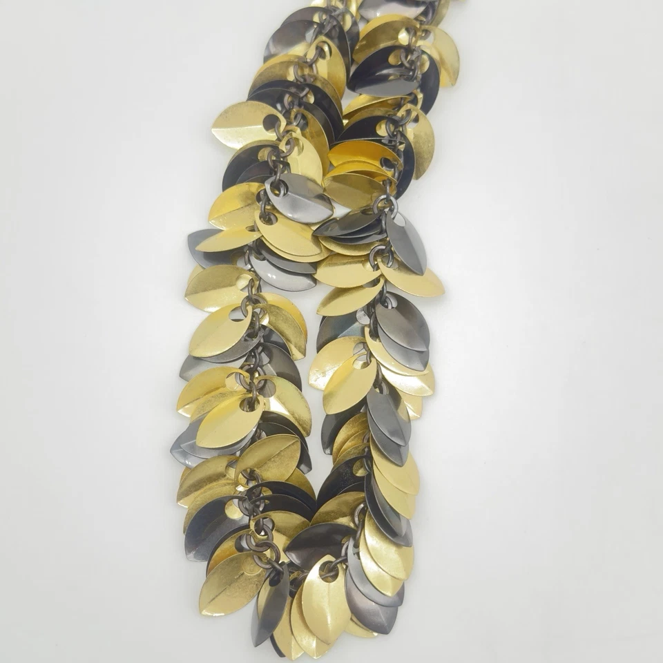 Винтажный Kenneth Cole ожерелье рыбы масштаб подвеска веревки цепочка почты джингл сетки - Изображение 2 из 4