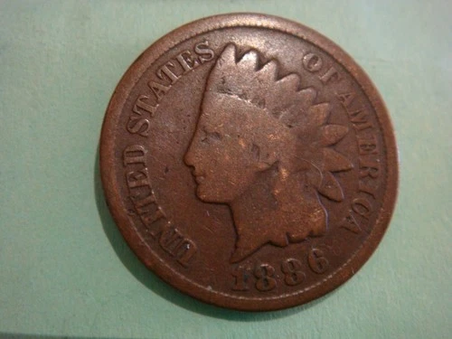 1886 Type 2 Indian Head Penny IHP in Good Condition  - actual coin in photo