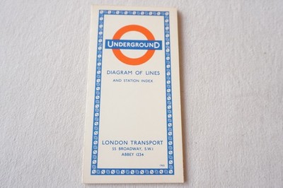 1965 London Transport Underground Map Diagram of Lines Tube Ref 165 sehr guter Zustand