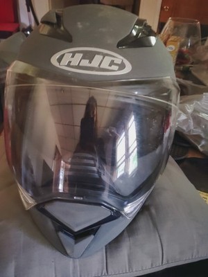 The  HJC F70 full-face motorcycle helmet in a matte gray finish