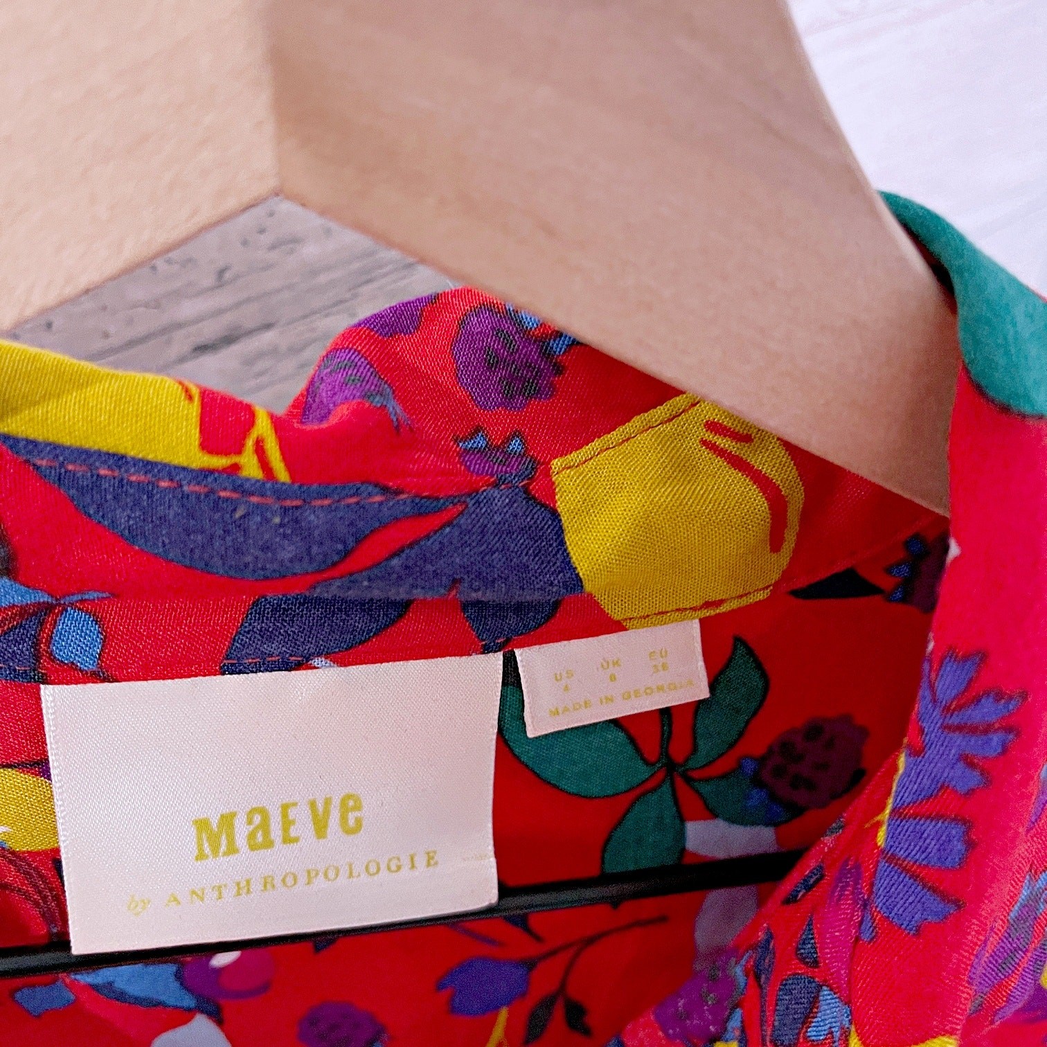 Anthropologie MAEVE Blithe Button Down Shirt Red … - image 6