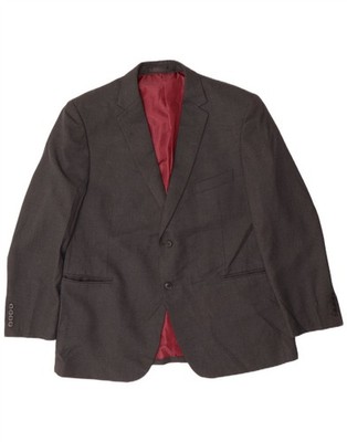 MARKS & SPENCER Mens 2 Button Blazer Jacket UK 38 Medium Grey Polyester VJ11