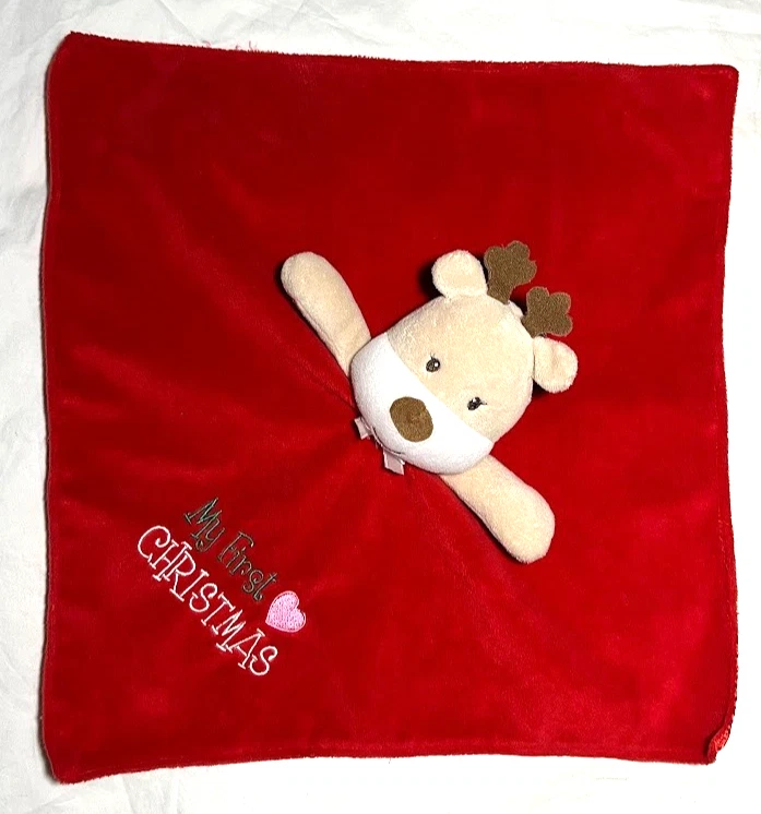 Manta de seguridad Baby Starters roja mi primera Navidad reno sonajero Lovey Foto 4 de 4