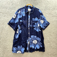 Vintage Susan Blake Womens Blouse Top Size 18 Navy Blue White Floral Colared