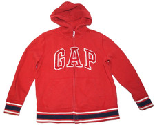 GAP KIDS Red Hoodie Full Zip Up Hooded Sweatshirt Sz M 8 