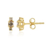 Cavill Ohrringe Damen Sterlingsilber Vergoldet 0,27Ct Champagner Rund