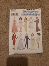 Simplicity 9838 Design your own Easy Fashion Barbie Doll Clothes Pattern