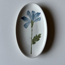Croscill Ceramic Painted Flower Vanity Soap Makeup Brush Home Decor Pottery