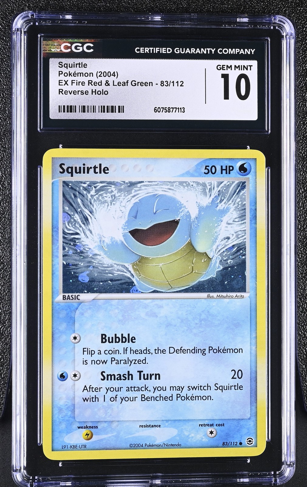 CGC 10 Squirtle EX Fire Red & Leaf Green 83/112 Reverse Holo Pokemon Card