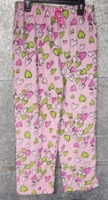 Komar Kids Pink Green Hearts Pajama Pants Girls 14 - 2017