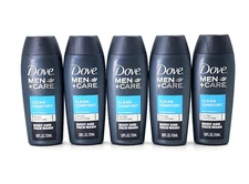 5pk Dove Men Care Body & Face Wash Clean Comfort Micro Moisture 1.8oz Travel Sz