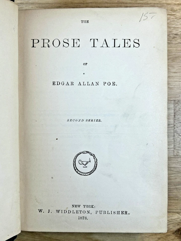 1878 Edgar Allan Poe Prose Tales Second Series Widdleton - Image 3 of 4