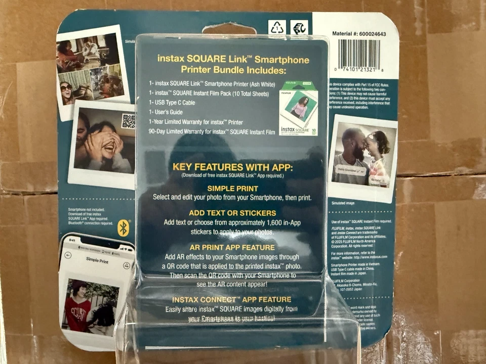 NEW SEALED Instax Fujifilm Square Link Smartphone Printer Bundle 600024643 - Image 2 of 2