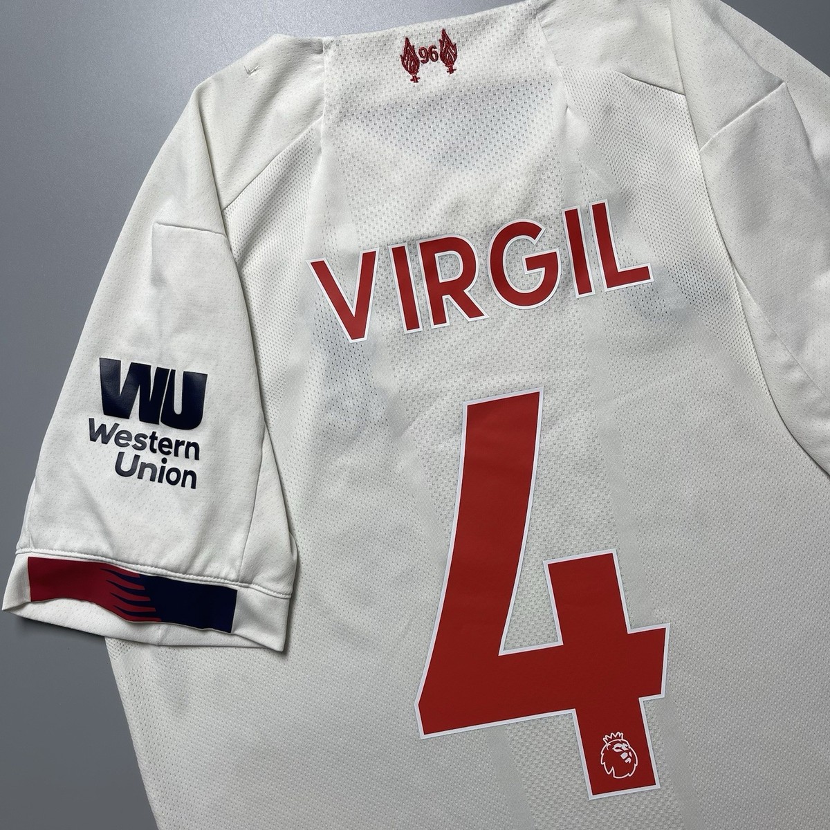 LIVERPOOL NEW BALANCE 2019/2020 SOCCER AWAY JERSEY #4 VIRGIL SIZE