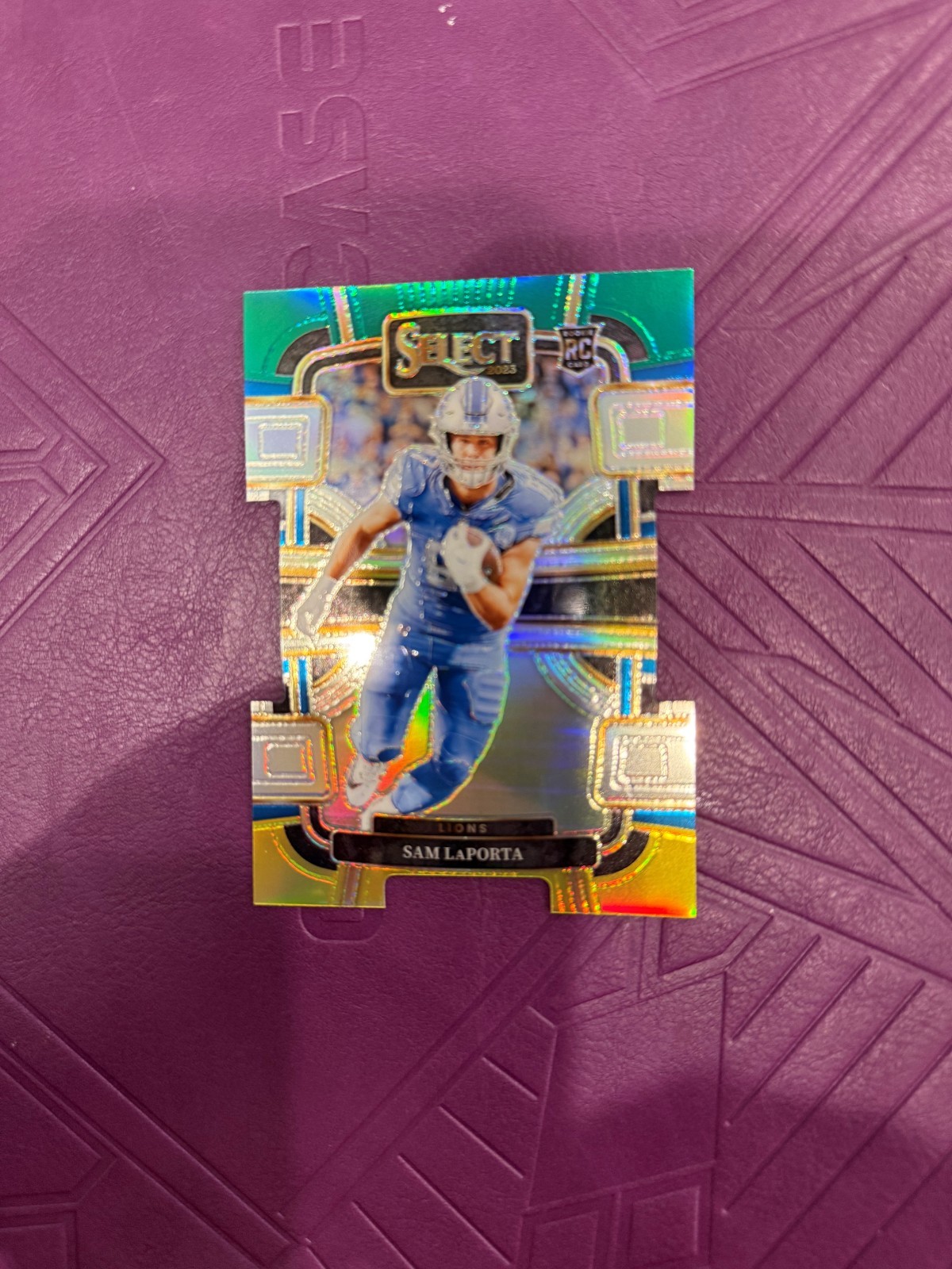 2023 Panini Select - Concourse Sam LaPorta #35 Green & Yellow Prizm Die-Cut (RC)