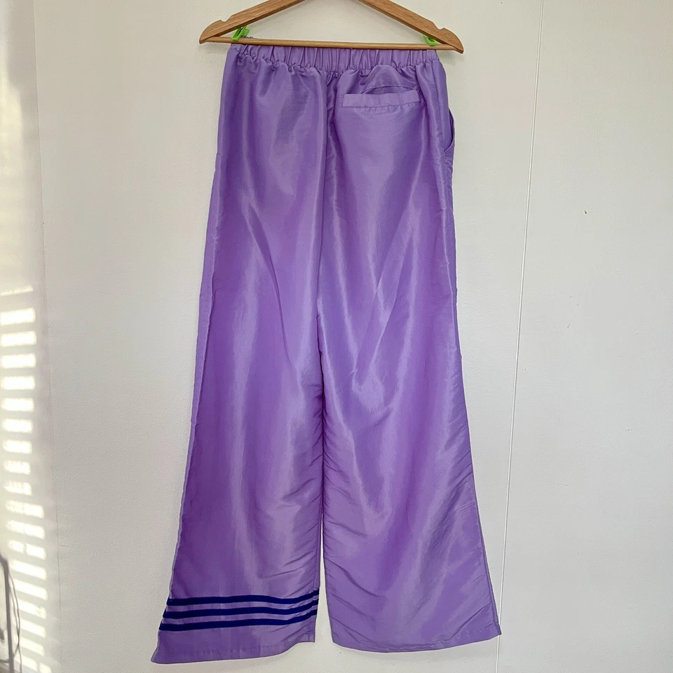Adidas Womens Wide-leg Track Pants Size L Best fits 10-12 Purple Athleisure y2k - Image 2 of 4