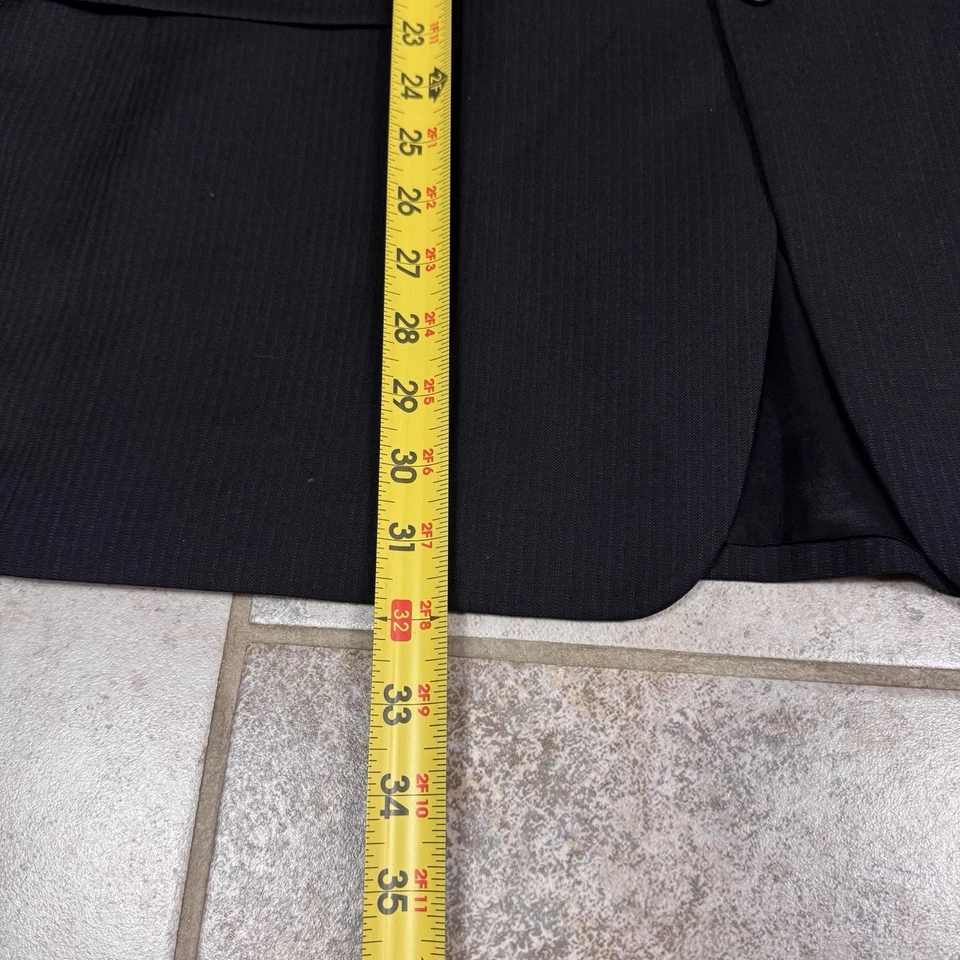 Daniel Cremieux Loro Piana Men’s 2-Piece Suit 44R / 36x31 Black Striped - Image 4 of 4