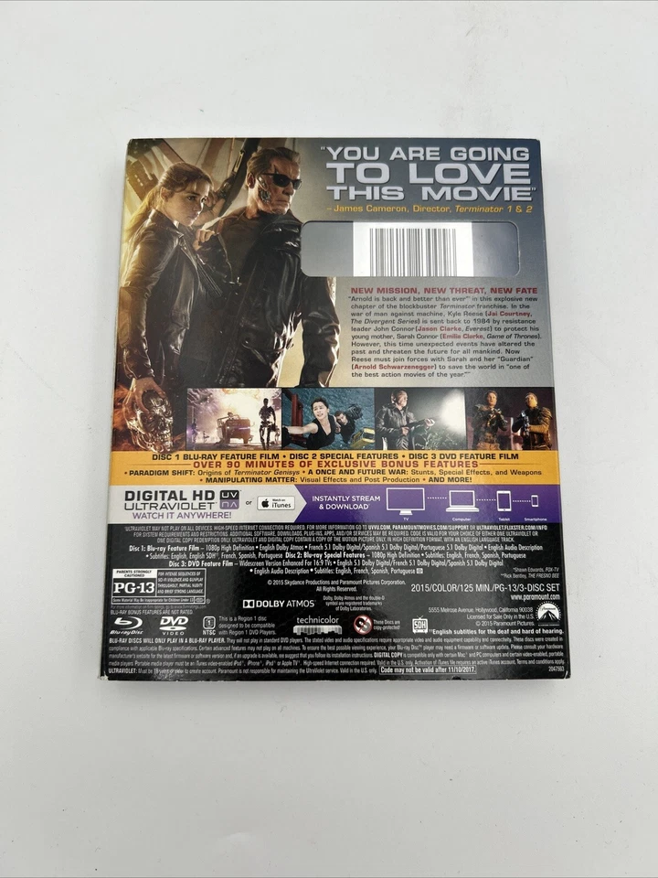 Terminator Genisys Best Buy Exclusive 3-Disc Version, Anamorphic Slipcover - New - Image 2 of 4
