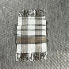 V Fraas Scarf Cashmink Brown Khaki Tartan Plaid Made in Germany Soft Luxury Wrap