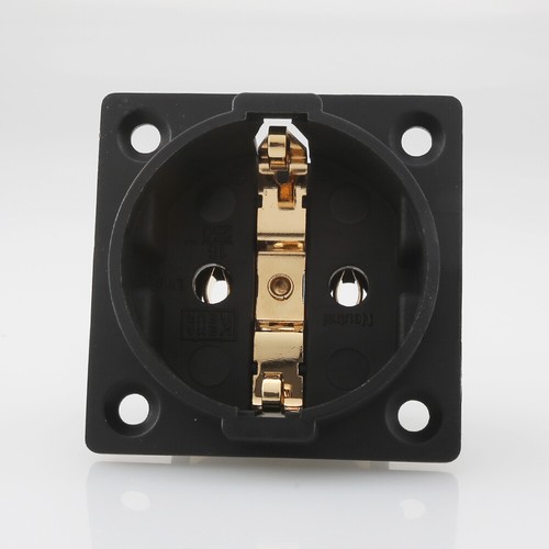 Gold Plated Electrical Socket, Type F - German Schuko, Panel Mount EU socket - Picture 2 of 23