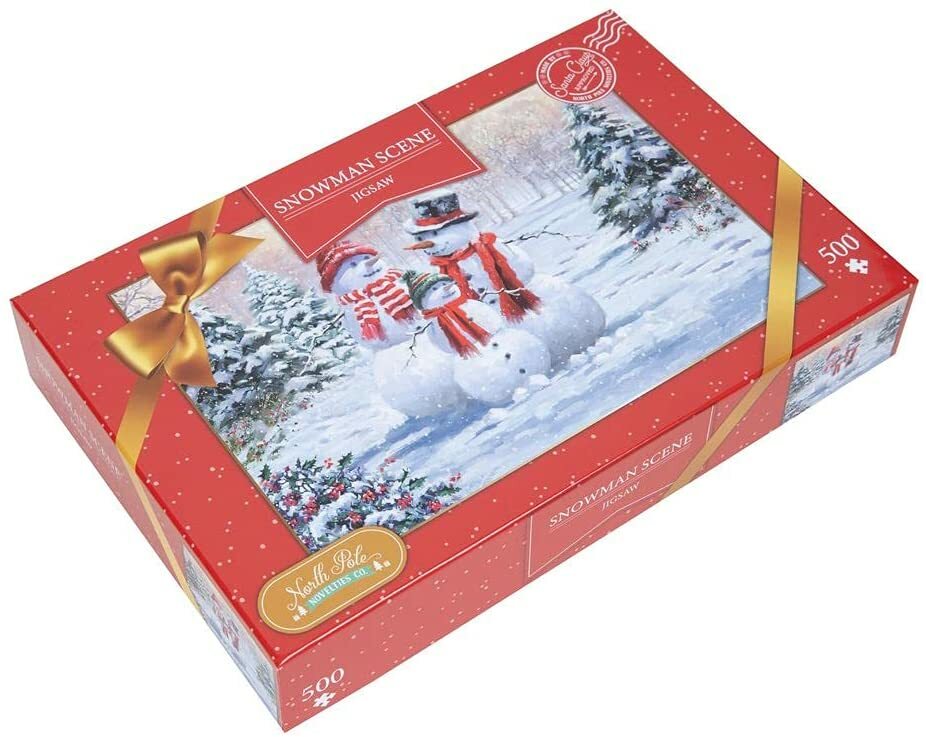 Jigsaw Puzzle Winter Wonderland 500-Piece Snowman Family Christmas Fun Activity