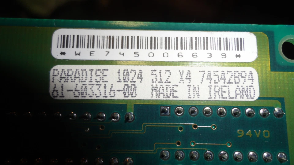 PARADISE 1024 512 Wdc WD90C00 Gpu 512KB Isa VGA Video Retro Board Graphic Card - Image 3 of 3